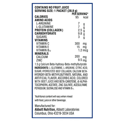 Juven Fruit Punch Oral Supplement Powder 1.02 oz Individual Packet for Wound Support