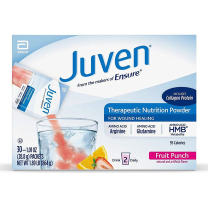 Juven Fruit Punch Oral Supplement Powder 1.02 oz Individual Packet for Wound Support