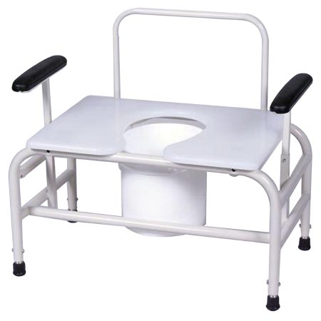 Commode Chair Gendron Padded Removable Arms Steel Frame Back Bar 30 Inch Seat Width 750 lbs. Weight Capacity