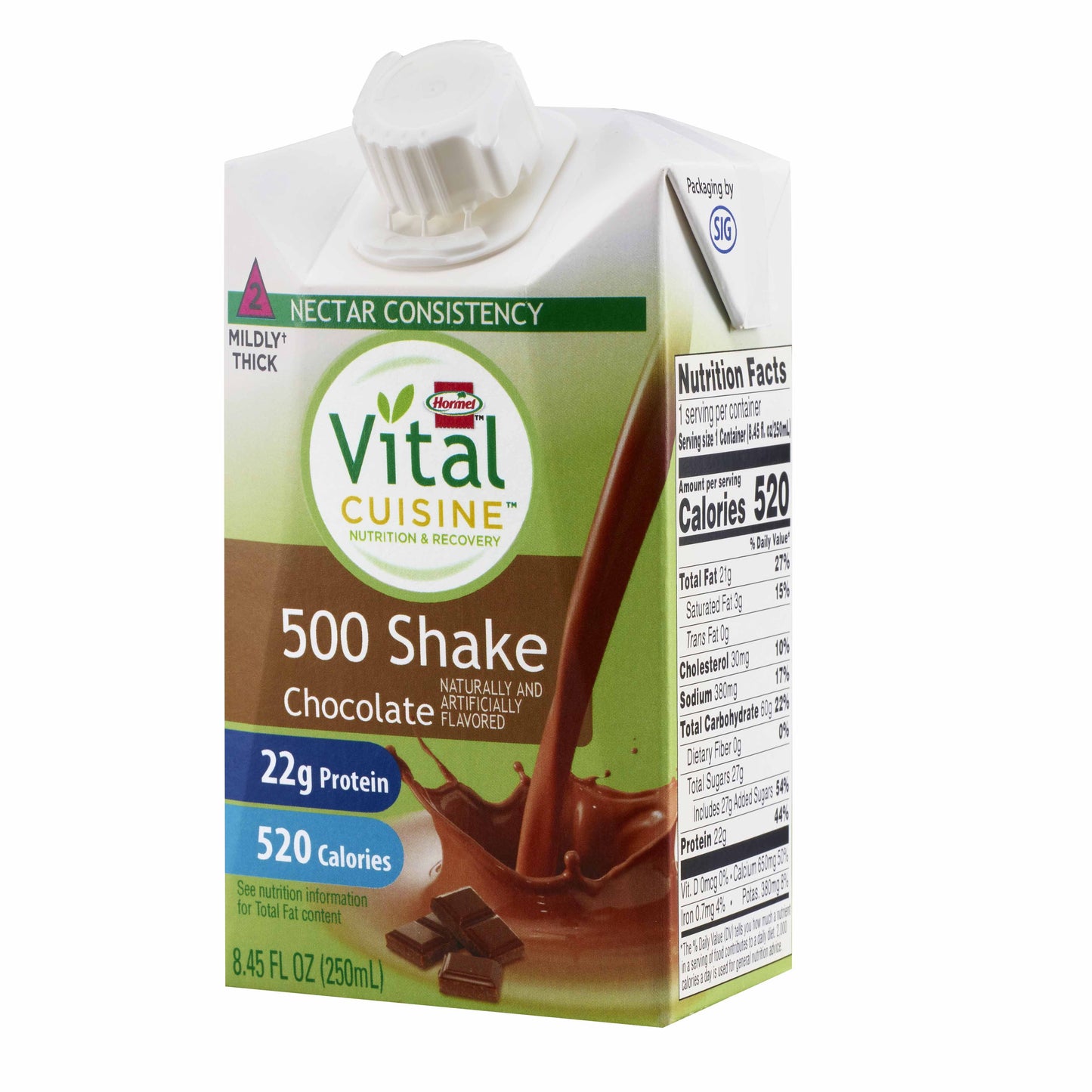 Hormel Vital Cuisine 500 Shakes Chocolate High Calorie Oral Supplement 8.45 oz Carton