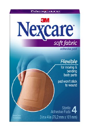 Adhesive Strip Nexcare 3 X 4 Inch Fabric Rectangle Tan Sterile