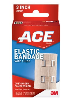 3M ACE Elastic Bandage 3 Inch Tan Standard Compression with Clip
