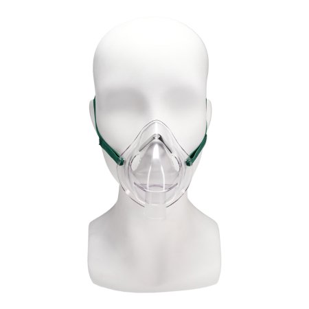 Oxygen Mask Salter Labs Elongated Style Adult One Size Fits Most Adjustable Head Strap / Nose Clip