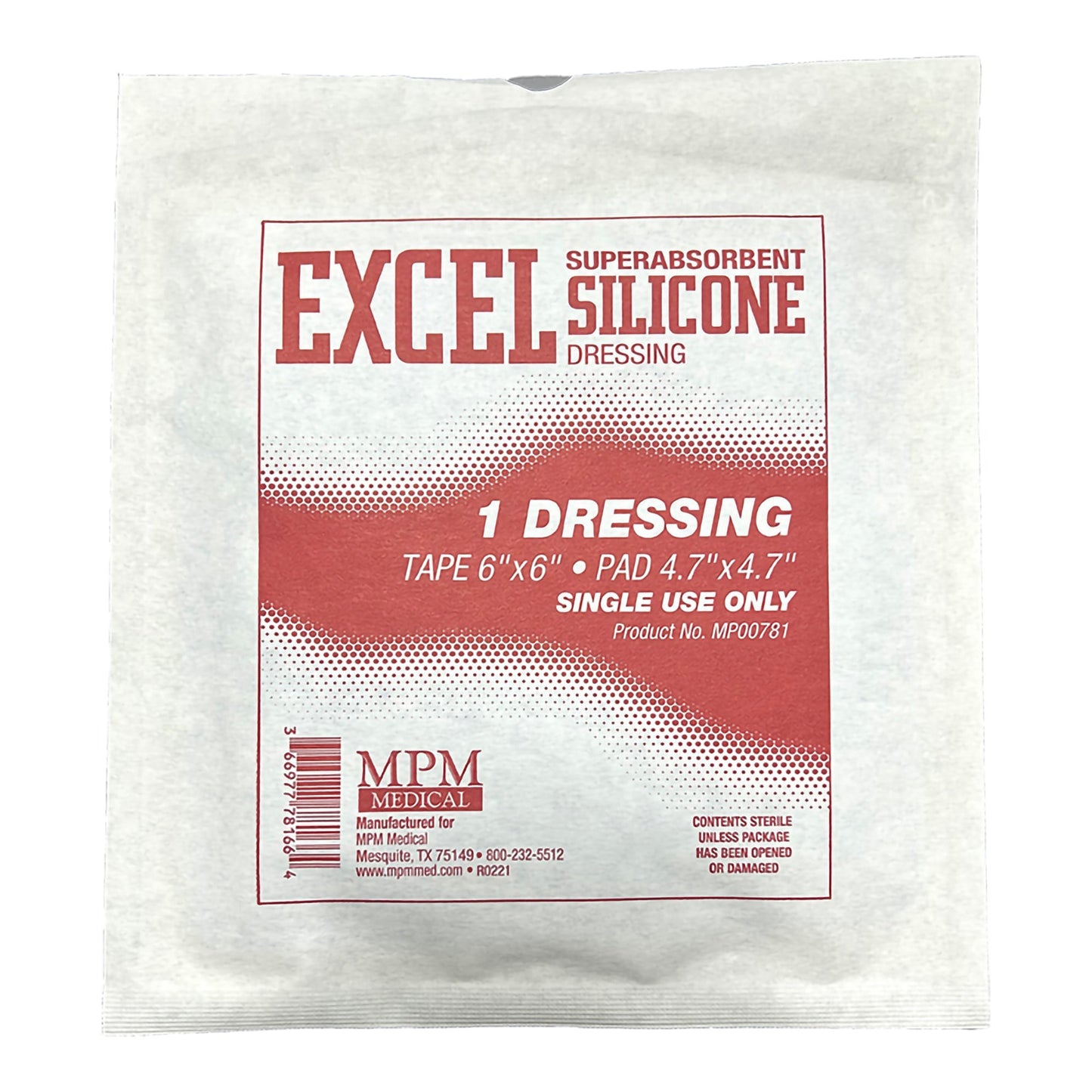 Excel SAP Super Absorbent Dressing 6 x 6 Inch – Silicone Border Rectangle Dressing