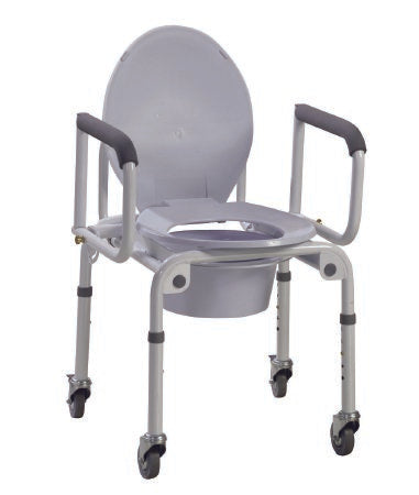 Commode Chair Fabrication Enterprises Drop Arms Steel Frame With Backrest 300 lbs. Weight Capacity