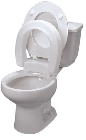 Raised Toilet Seat 3-3/4 Inch Height White 350 lbs. Weight Capacity