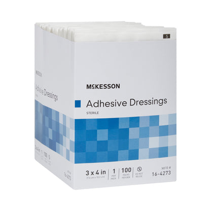 McKesson Non-Adherent Dressing with Adhesive 3 x 4 Inch Sterile