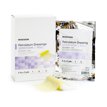 McKesson Xeroform Petrolatum Gauze Dressing Roll 4 Inch x 3 Yard Sterile