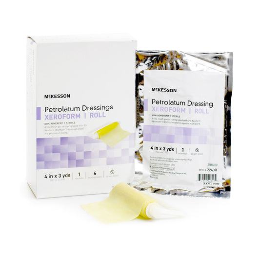 McKesson Xeroform Petrolatum Gauze Dressing Roll 4 Inch x 3 Yard Sterile