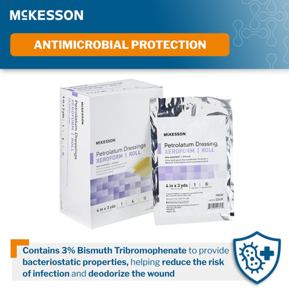 McKesson Xeroform Petrolatum Gauze Dressing Roll 4 Inch x 3 Yard Sterile