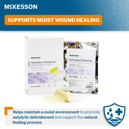 McKesson Xeroform Petrolatum Gauze Dressing Roll 4 Inch x 3 Yard Sterile