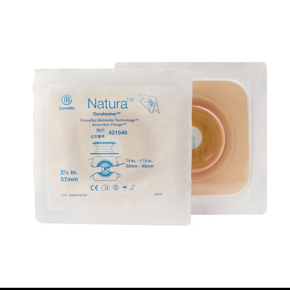 Ostomy Barrier Natura Moldable Durahesive Adhesive 57 mm Flange Sur-Fit Natura System Hydrocolloid Tape Collar 7/8 to 1-1/4 Inch Opening