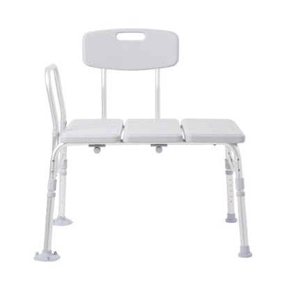 McKesson Knocked Down Bath Transfer Bench Removable Arm Rail 17-1/2 to 22-1/2 Inch Seat Height 400 lbs. Weight Capacity