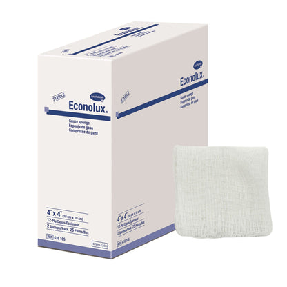Econolux Gauze Sponge 4 x 4 Inch 12-Ply Sterile – 2 per Pack