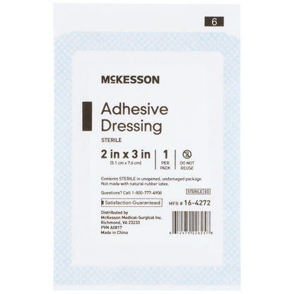 McKesson Non-Adherent Dressing with Adhesive 2 x 3 Inch Sterile