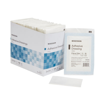 McKesson Non-Adherent Dressing with Adhesive 2 x 3 Inch Sterile