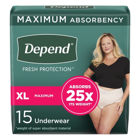 Female Adult Underwear Depend Fresh Protection Waistband