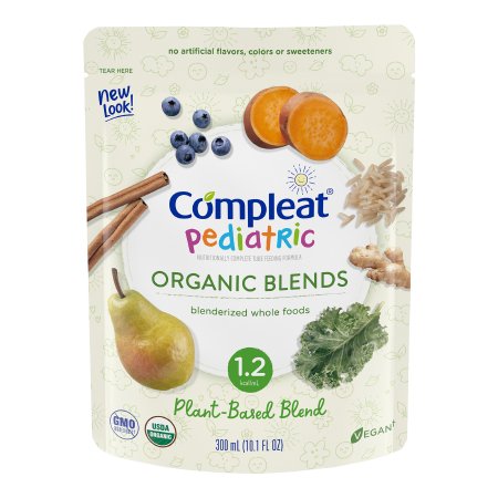 Pediatric Oral Supplement Compleat Pediatric Organic Blends Plant Blend Flavor 10.1 oz. Pouch Liquid Organic Food Allergies