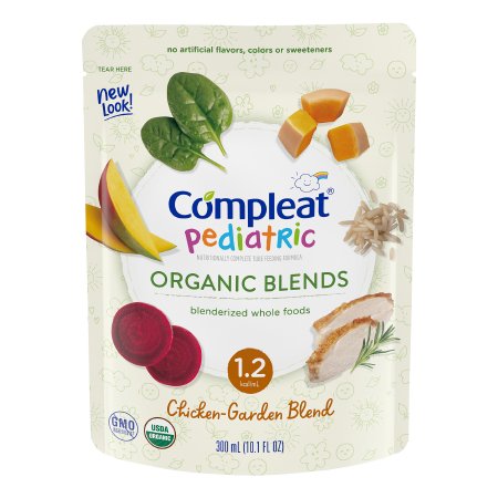 Pediatric Oral Supplement Compleat Pediatric Organic Blends Chicken-Garden Flavor 10.1 oz. Pouch Liquid Organic Food Allergies