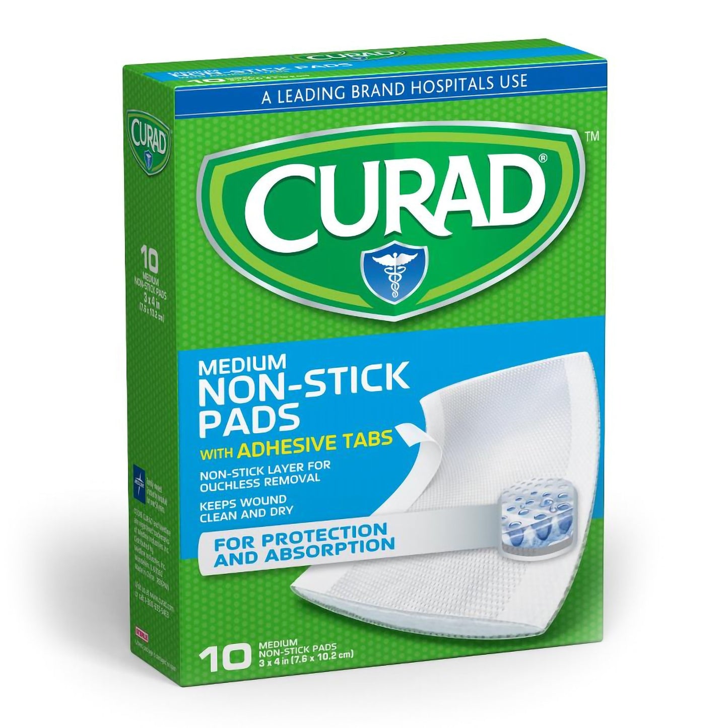Curad Adhesive Strip 3 x 4 Inch Sterile Fabric Wound Dressing Pad