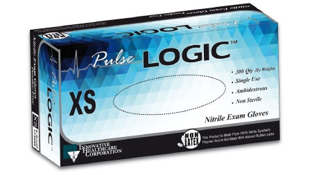 Exam Glove Pulse LOGIC NonSterile Nitrile Standard Cuff Length Fully Textured Blue Chemo Tested / Fentanyl Tested