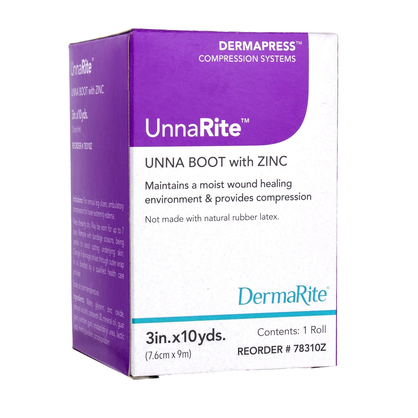 UnnaRite Unna Boot 3 Inch x 10 Yard Zinc Oxide Compression Bandage