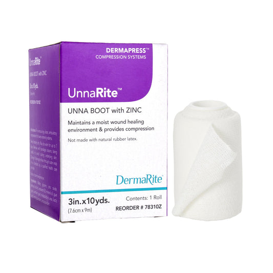 UnnaRite Unna Boot 3 Inch x 10 Yard Zinc Oxide Compression Bandage