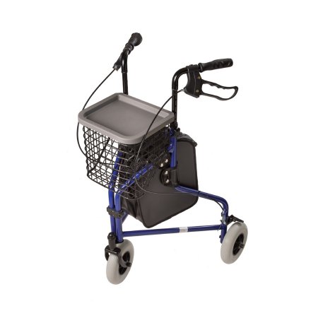 3 Wheel Rollator DMI Royal Blue Adjustable Height / Folding Aluminum Frame