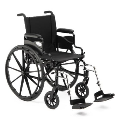 Lightweight Wheelchair 9000 XT High Strength Dual Axle Desk Length Arm Black Upholstery 20 Inch Seat Width Adult 250 lbs. Weight Capacity