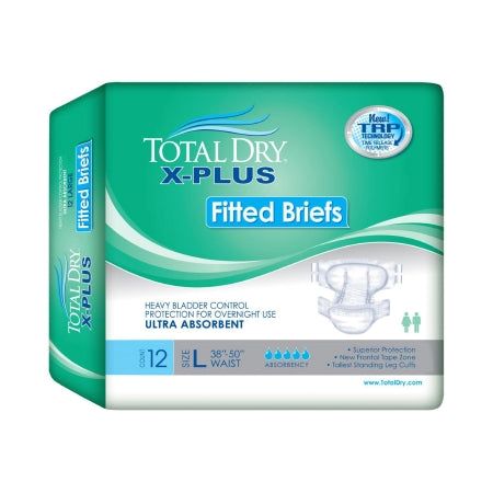 Unisex Adult Incontinence Brief Total Dry X-Plus Disposable Heavy Absorbency