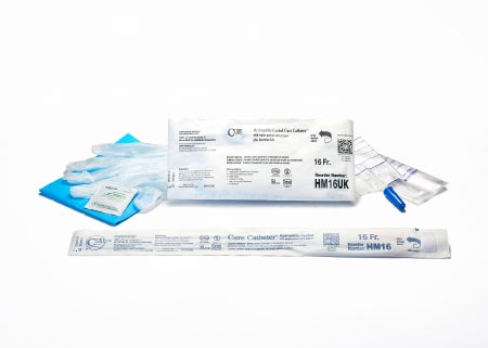 Intermittent Catheter Tray Cure Catheter™ U-Shape Straight Tip 16 Fr. Hydrophilic Coated PVC