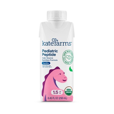 Pediatric Oral Supplement Kate Farms Pediatric Peptide 1.5 Vanilla Flavor 8.45 oz. Carton Liquid Organic Hydrolyzed Pea Protein