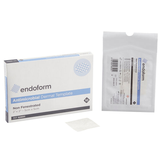 Endoform Antimicrobial Silver Collagen ECM Dressing 2 x 2 Inch Sterile Square