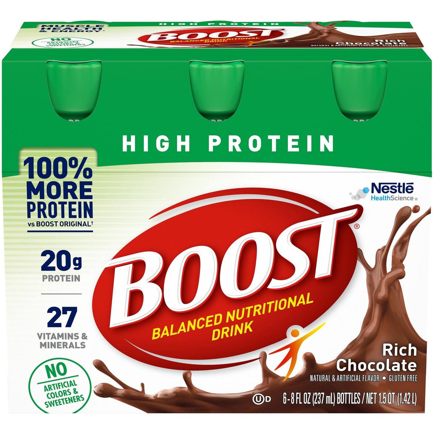 Boost High Protein Oral Nutritional Supplement Rich Chocolate 8 oz Bottle