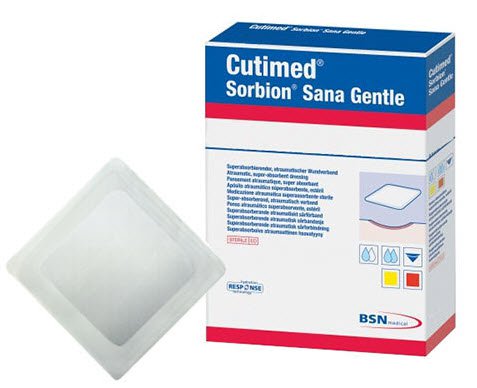 Cutimed Sorbion Sana Gentle Super Absorbent Dressing – 5 x 5 Inch, Sterile