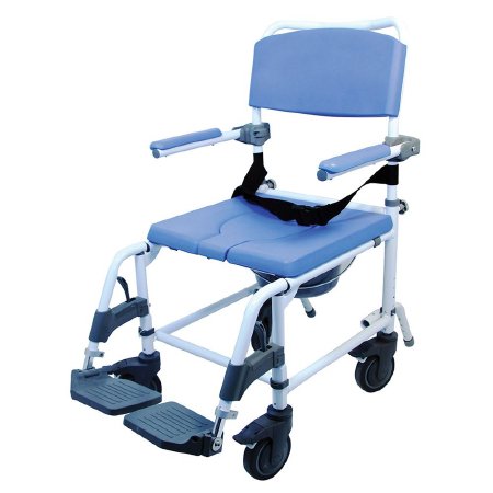 Commode / Shower Chair Healthline EZee Life Padded Flip-Back Arms Aluminum Frame Padded Backrest