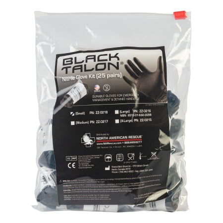 Exam Glove Black Talon NonSterile Nitrile Extended Cuff Length Fully Textured Black Not Rated