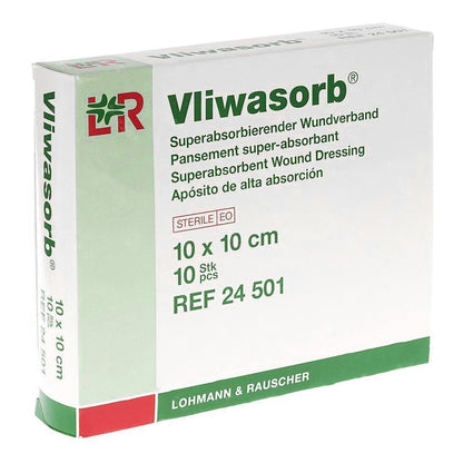Vliwasorb Super Absorbent Dressing 4 x 4 Inch Square – Sterile High-Exudate Pad