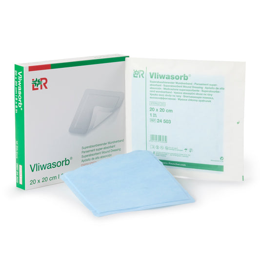 Vliwasorb Super Absorbent Dressing 8 x 8 Inch Square – Sterile High-Exudate Management Pad