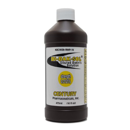 Wound Cleanser Di-Dak-Sol Diluted Dakin's Solution 16 oz. Twist Cap Bottle NonSterile Antimicrobial