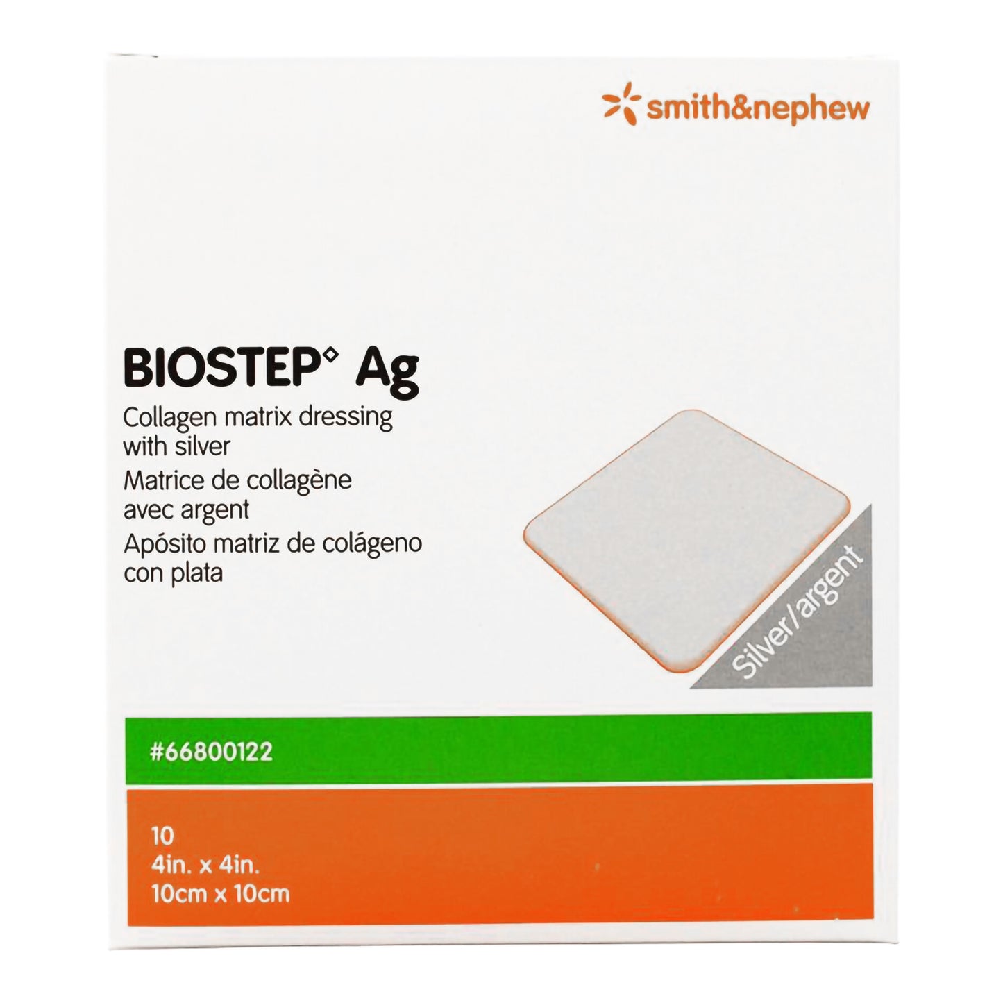 Biostep Ag Silver Collagen Dressing 4 x 4 Inch Square – Sterile Antibacterial Wound Dressing