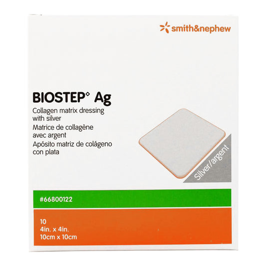 Biostep Ag Silver Collagen Dressing 4 x 4 Inch Square – Sterile Antibacterial Wound Dressing