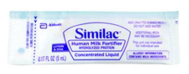 Human Milk Fortifier Similac Unflavored 5 mL Individual Packet Liquid Milk-Based Premature