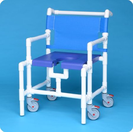 Shower Chair ipu Fixed Arms PVC Frame Mesh Backrest