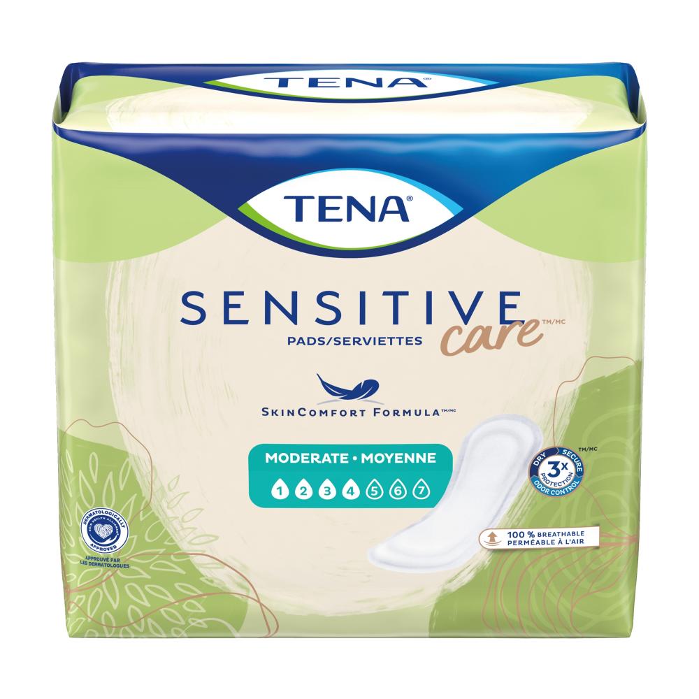 Bladder Control Pad TENA Sensitive Care Moderate 11 Inch Length Moderate Absorbency Dry-Fast Core One Size Fits Most