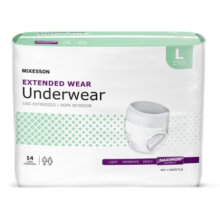 Unisex Adult Absorbent Underwear McKesson Pull On with Tear Away Seams Large Disposable Heavy Absorbency