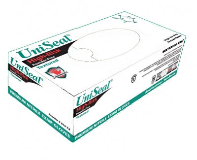 Exam Glove UniSeal Nitriflex NonSterile Nitrile Standard Cuff Length Fully Textured Blue Not Rated