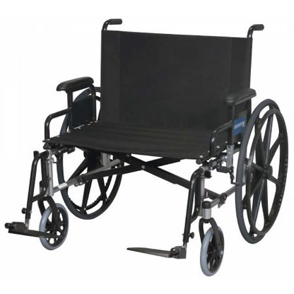 Bariatric Wheelchair Regency XL 2002 Full Length Arm Swing-Away Elevating Legrest Black Upholstery