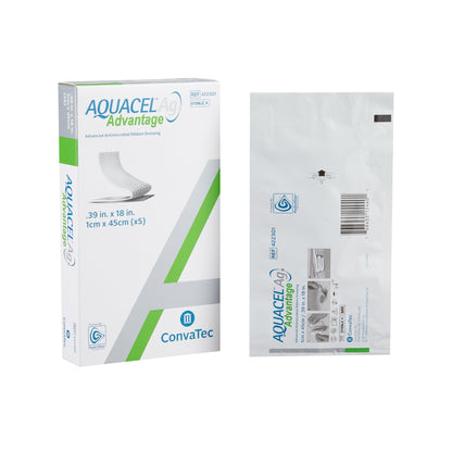 Aquacel Ag Advantage Silver Hydrofiber Ribbon Dressing 0.39 x 18 Inch – Sterile Packing Strip