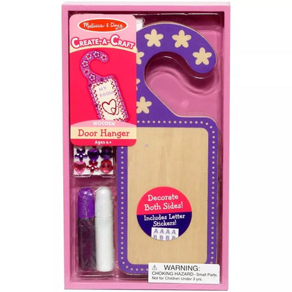 Melissa and Doug Create-A-Craft Wooden Door Hanger Kit – Paint & Decorate DIY Craft, Purple, Ages 4+